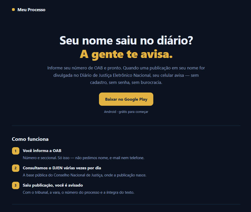 Meu Processo: Intimações